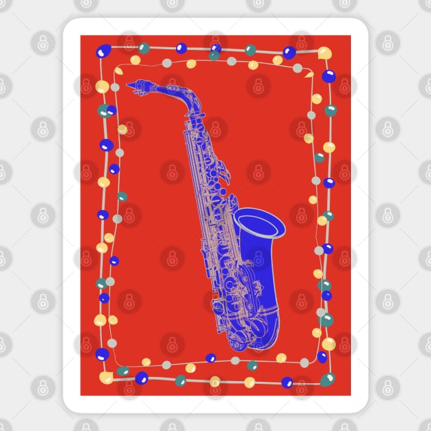 Christmas Saxophone Magnet by AngelFlame